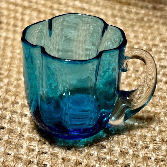 Miniature Vintage Rare Blue Manganese Glass Mug - Picture 3 of 6